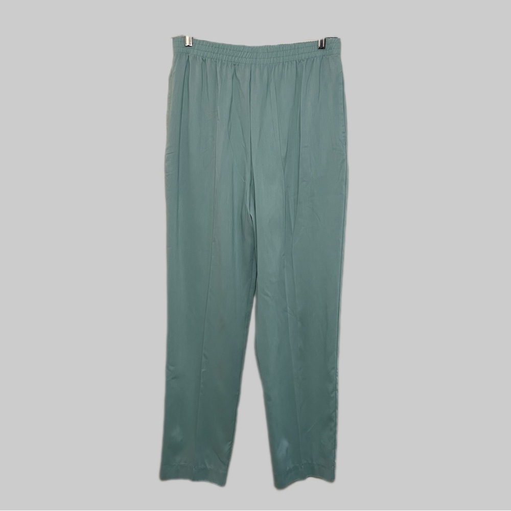Mint Green Spring Stretchy High-Waisted Flowy Pants w/ Elastic Waistband12/14(?)